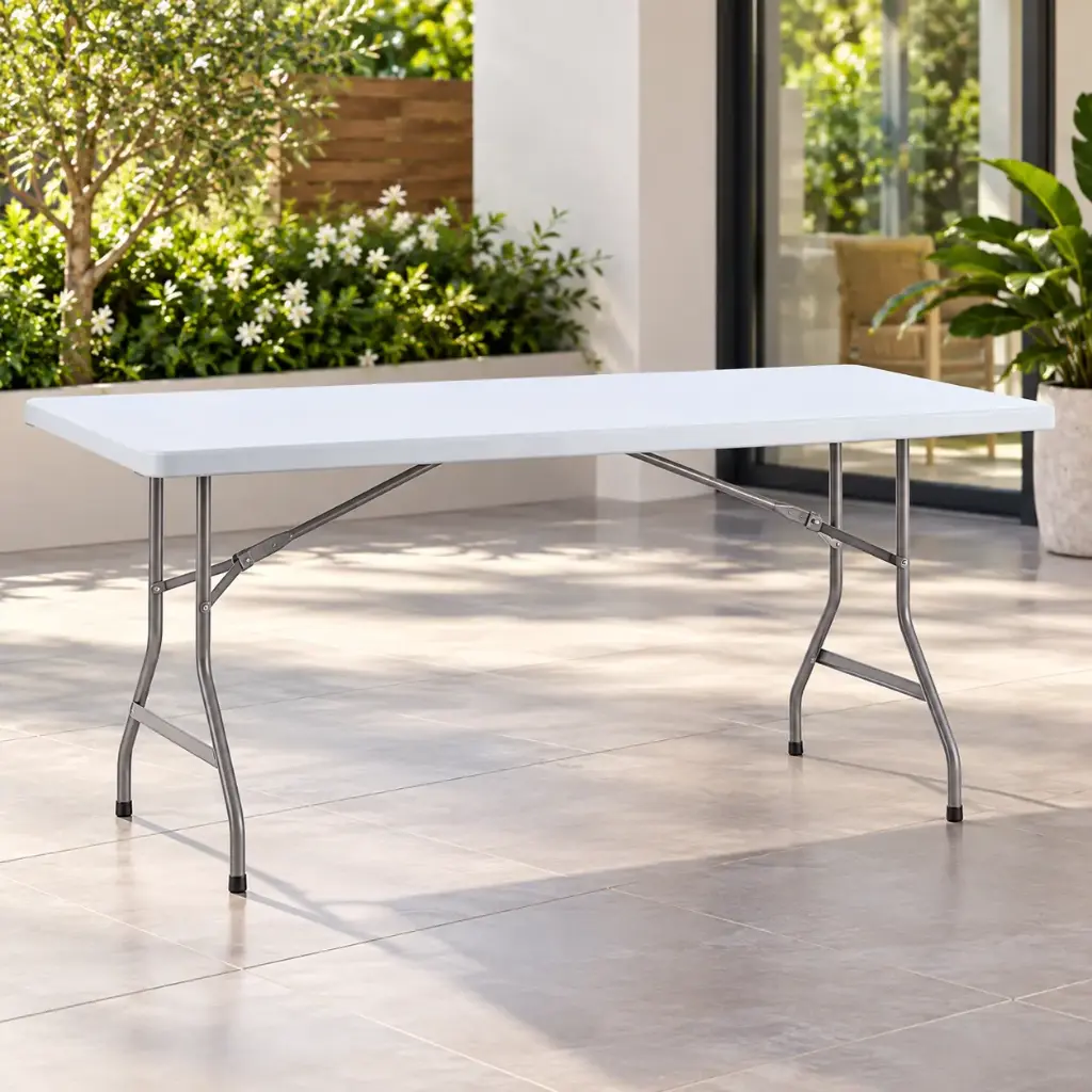 360 HOME FOLDING TABLE 183*75*74CM HDPE COATED FINISHED STEEL FRAME 