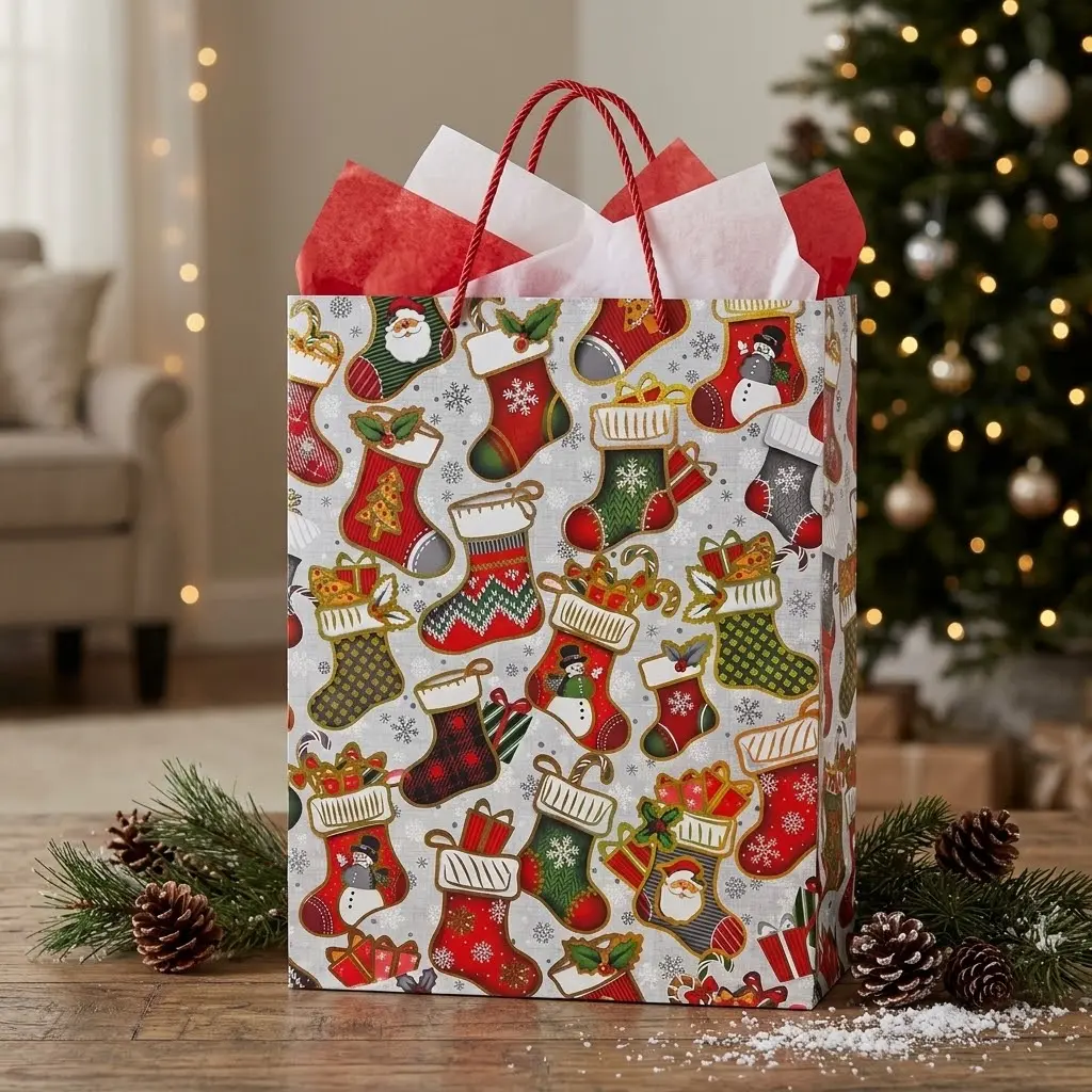 360 HOME CHRISTMAS PAPER GIFTBAG ASSORTED/LARGE/31*42*12cm