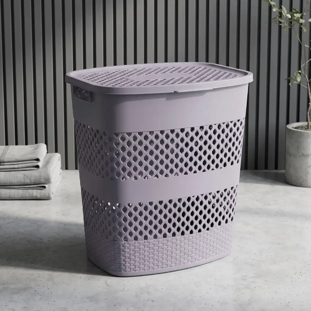 360 HOME LAUNDRY BOX46*36.5*45.5 WHITE/GREY
