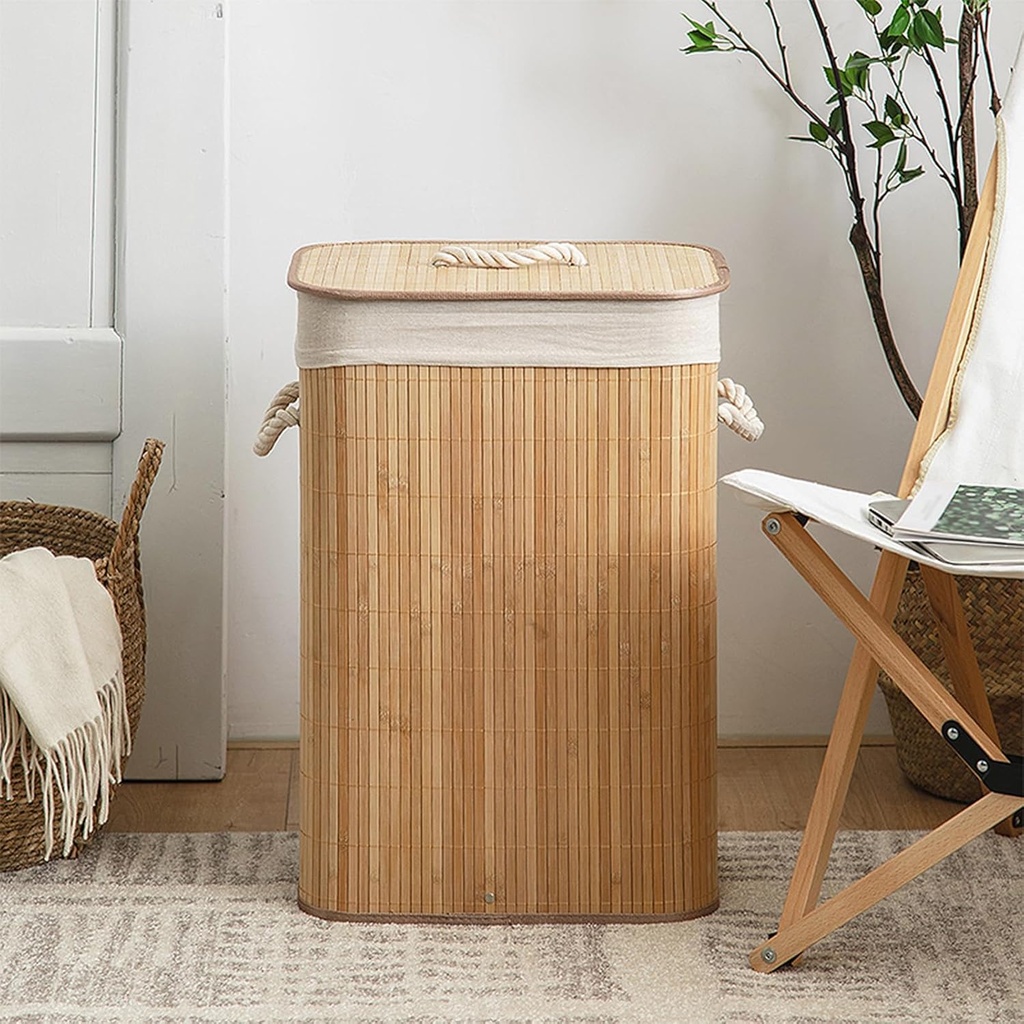 360HOME NATURAL BAMBOO STORAGE BASKET 41X31X56CM