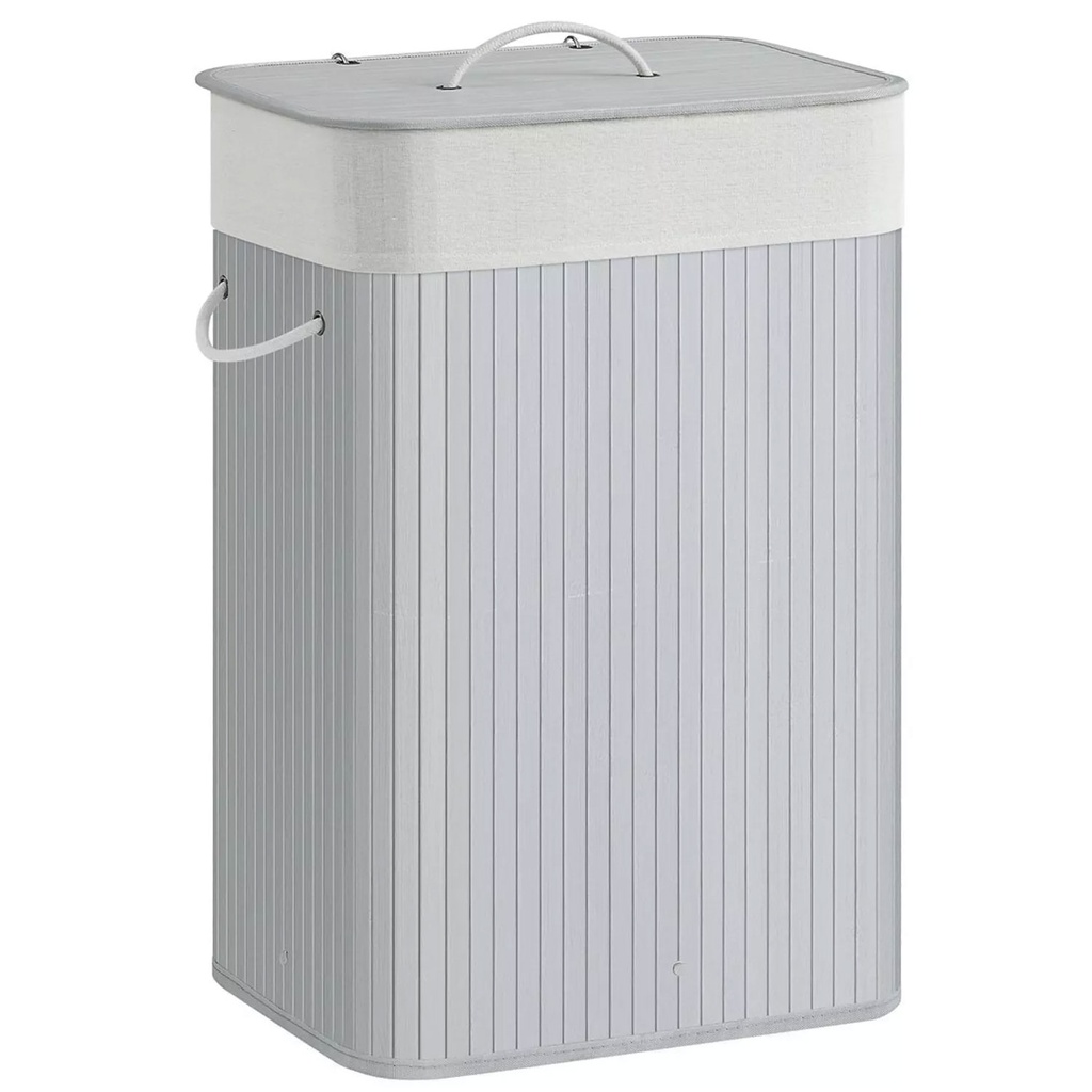 360HOME WHITE BAMBOO STORAGE BASKET 41X31X56CM