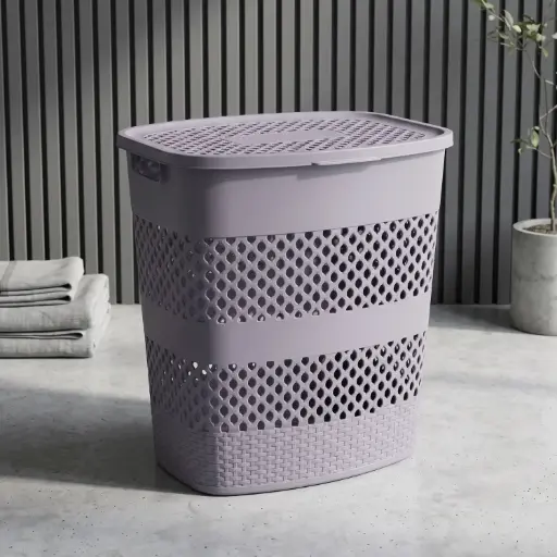 [A40-905] 360 HOME LAUNDRY BOX46*36.5*45.5 WHITE/GREY