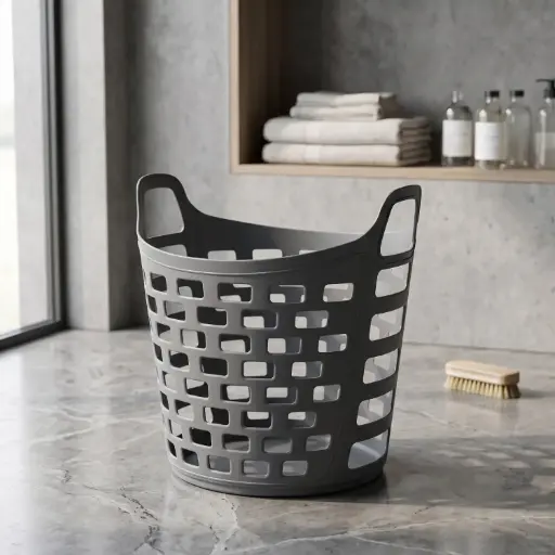 [A40-935] 360 HOME LAUNDRY BOX 44*40*45 WHITE/GREY
