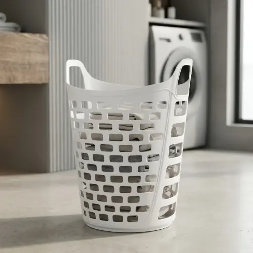 [A40-938] 360 HOME LAUNDRY BOX 48*45*64 WHITE/GREY