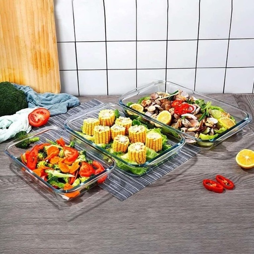 [DIGL120] 360 HOME GLASS DISH SET OF 3 CXKP-L3 1/1.6/2.2L
