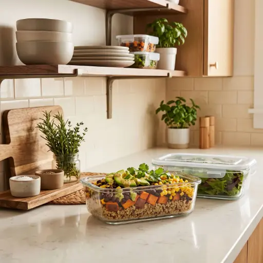[DIGL122] 360 HOME GLASS CONTAINER 1030ML 200*70MM BXW-101