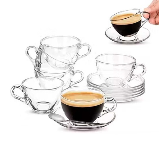 [DIGL3] 360 HOME GLASS SAUCER & CUP SET 85ML KB6351Y/L12