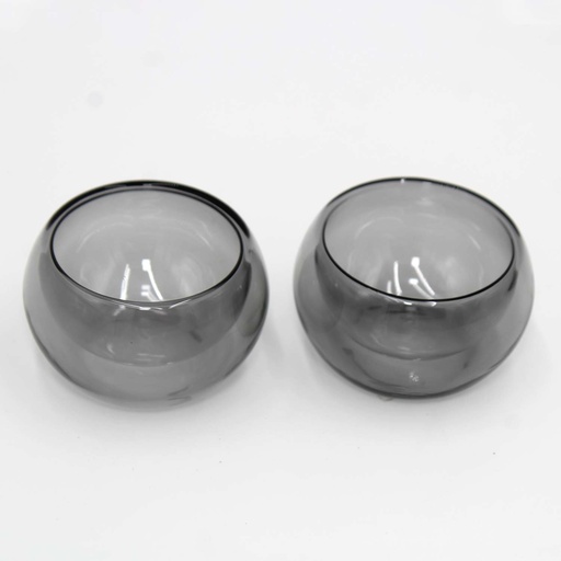 [DIGL59] 360 HOME GLASS BOWL 50ML BLACK DOUBLE WALL