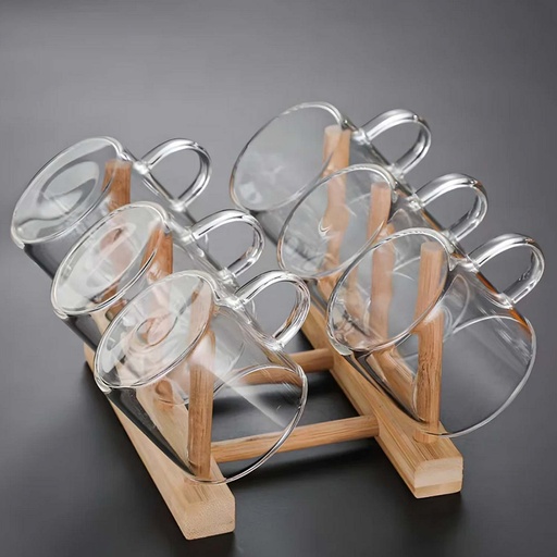 [DIGL65] 360 HOME GLASS CUP WHITE HANDLE 60*55