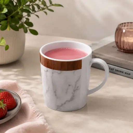 [MEL208-10] CUP 360 HOME MELAMINE PRINTED MARBLES AND WOOD TEX