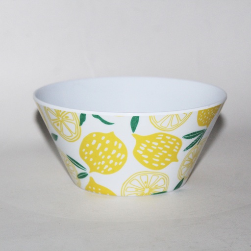 [MEL208-17] 6" BOWL 360 HOME MELAMINE PRINTED YELLOW LEMON DES