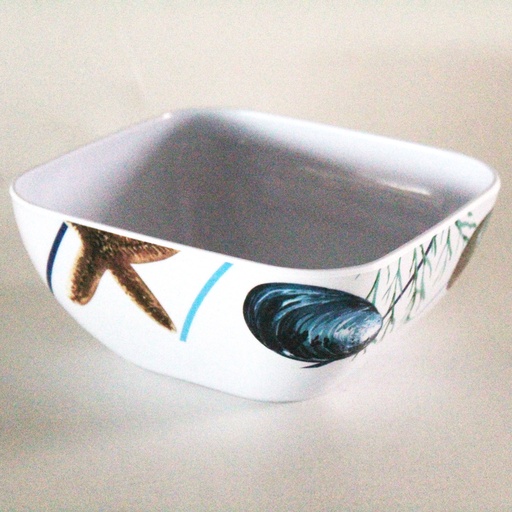 [MEL208-27] 6"square bowl 360 HOME MELAMINE PRINTED SEA DESIGN