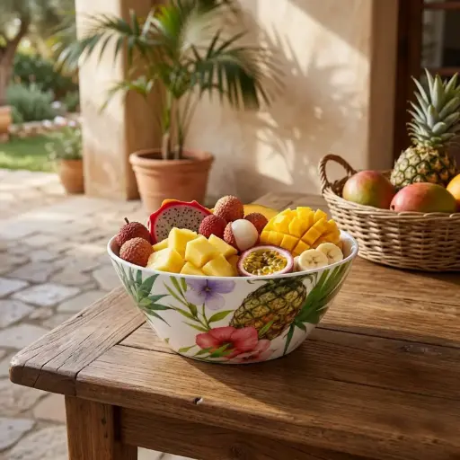 [MEL208-4] 6" BOWL360 HOME MELAMINE PRINTED TROPICAL DESIGN