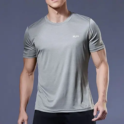 [MT25-NSG2] 360 COTTON ATHLETIC WORKOUT SHIRTS GREY SPANDEX
