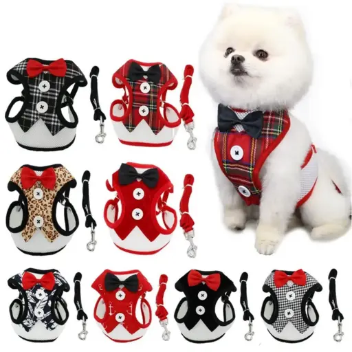 [PET-95] 360 PET Dog Harness And Leash Cute Designed Adjust