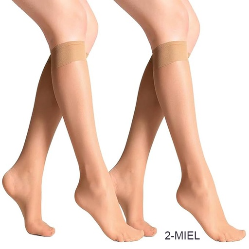 [SH-1000] NYLON KNEE-HIGH PACK OF 2 MIEL