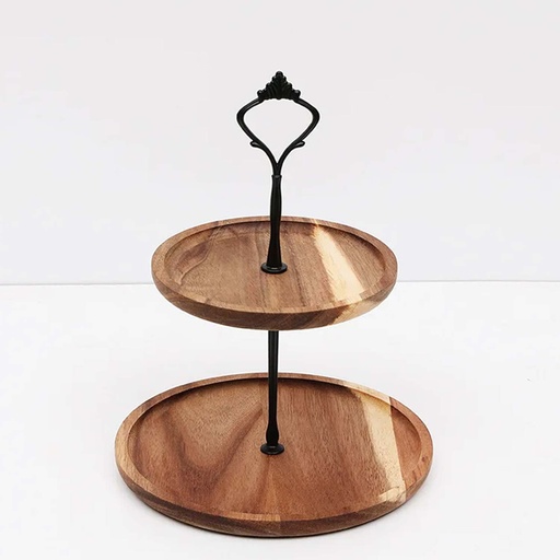 [WBB10] 360 HOME CHEESE PLATE WOODEN 2 LAYERS 8"+6"