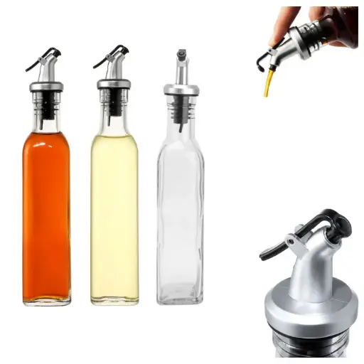[YG210-104] 360 HOME OIL BOTTLES SMALL GLASS CLEAR