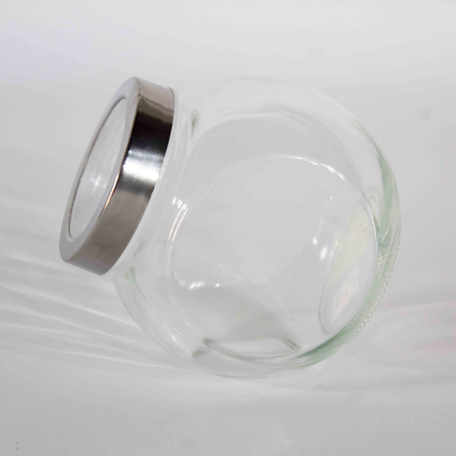 [YG210-123] 360 HOME GLASS JAR 2250ML WITH COVER FLAT DRUM