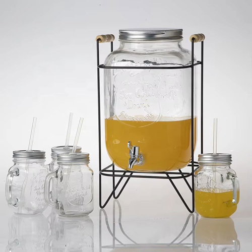 [YG210-189] 360 HOME GLASS DISPENSER WITH HIGH METAL STAND 8L