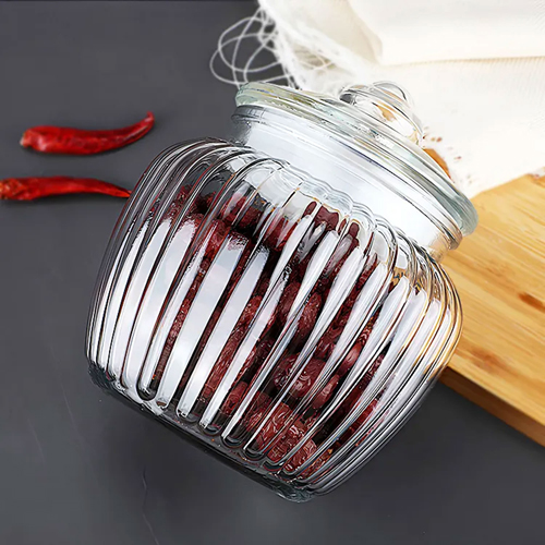 [YG210-222] 360 HOME GLASS STORAGE JAR 1250ML WITH COVER