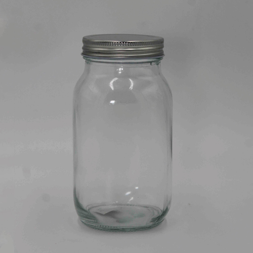 [YG210-226] 360 HOME GLASS JAR 1000ML 17.7CM*9.7CM SILVER COVE