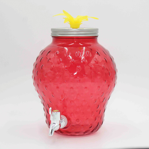 [YG210-242] 360 HOME GLASS DISPENSER 4000ML STRAWBERRY SHAPE