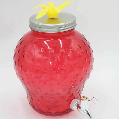 [YG210-243] 360 HOME GLASS DISPENSER 6000ML STRAWBERRY SHAPE