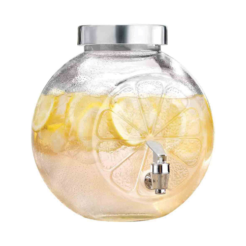 [YG210-244] 360 HOME GLASS DISPENSER 5000ML ORANGE SHAPE CLEAR