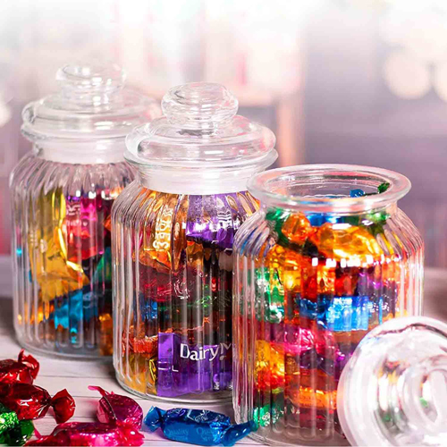 [YG210-50] 360 HOME GLASS STORAGE JAR 950ML WITH COVER