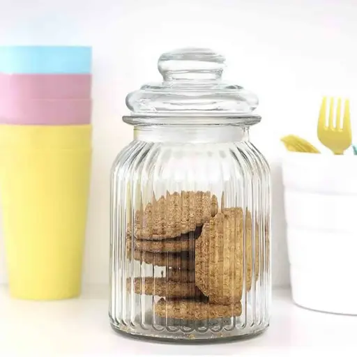[YG210-51] 360 HOME GLASS STORAGE JAR 650ML WITH COVER