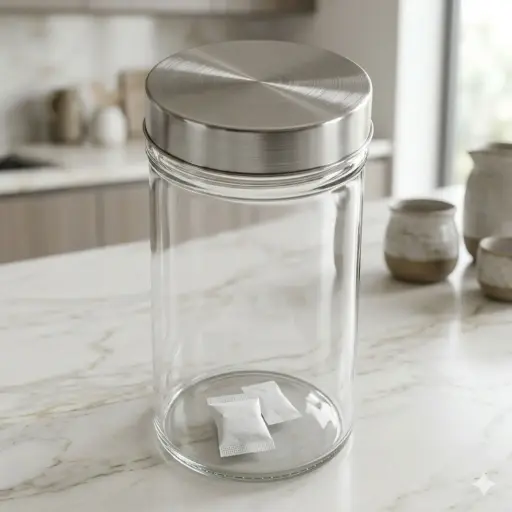 [YG210-54] 360 HOME GLASS STORAGE JAR 750ML WITH COVER