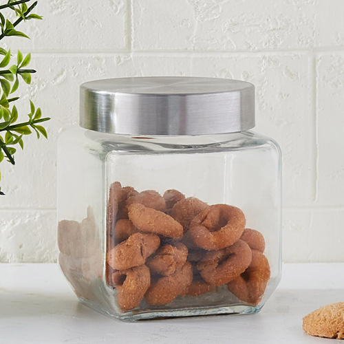 [YG210-57] 360 HOME GLASS STORAGE JAR 1200ML WITH COVER