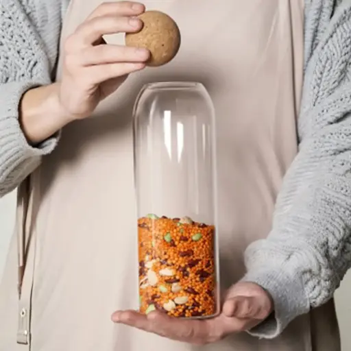 [YG210-87] 360 HOME GLASS JAR WITH COVER