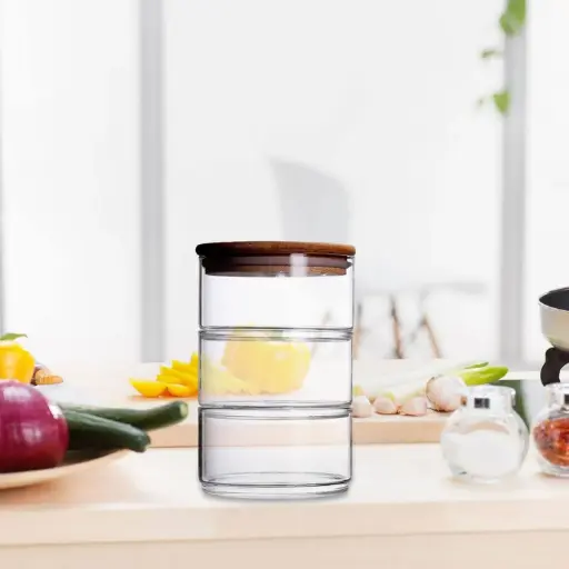 [YG210-96] 360 HOME GLASS BOWL WITH COVER 3LAYERS