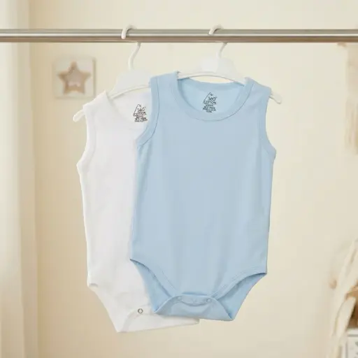 [EG-BNWB-12M] 360 COTTON BODY BABY NO SLEEVE 100% COTTON 12M