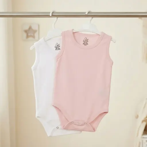 [EG-BNWP-12M] 360 COTTON BODY BABY NO SLEEVE 100% COTTON 12M