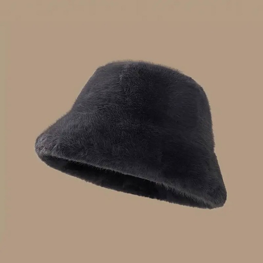 [MT-WHAT21] 360 COTTON BUCKET HAT FAUX FUR DARK GREY