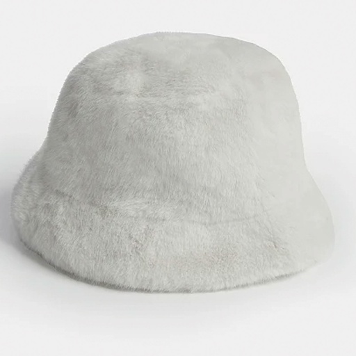 [MT-WHAT22] 360 COTTON BUCKET HAT FAUX FUR LIGHT GREY