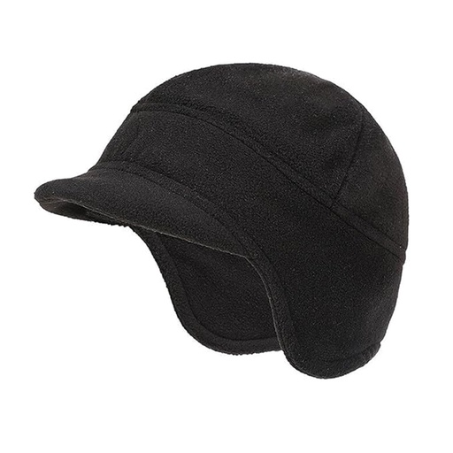 [MT-WHAT6] 360 COTTON HAT MAN FLEECE WITH EAR FLAPS BLACK