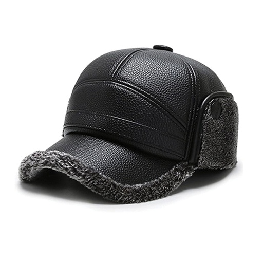 [MT-WHAT5] 360 COTTON HAT MAN WINTER TRAPPER FAUX LEATHER