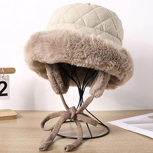 [MT-WHAT19] 360 COTTON HAT WOMAN QUILTED OUTER SHELL BEIGE