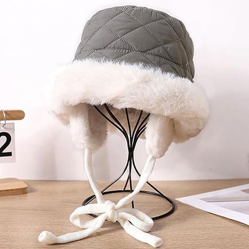 [MT-WHAT18] 360 COTTON HAT WOMAN QUILTED OUTER SHELL GREY