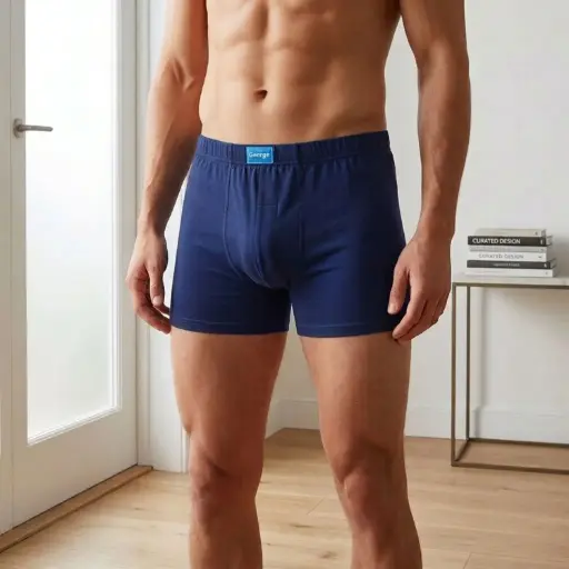 [EG-ULBBU-XXXL] 360 COTTON MEN LONG BOXER BLUE 100% COTTON 3XL