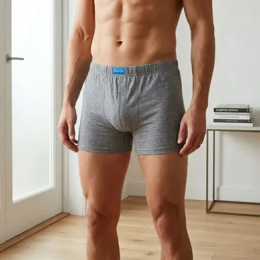 [EG-ULBG-XXL] 360 COTTON MEN LONG BOXER GREY 100% COTTON XXL