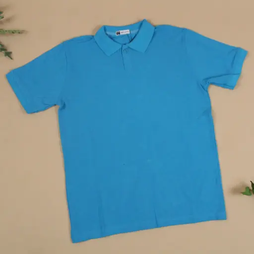 [EG-POL9-L] 360 COTTON MEN POLO BLUE LARGE