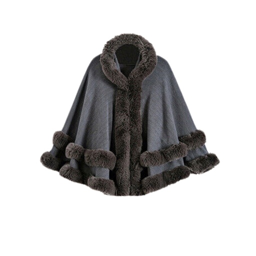 [WTRPAN-29] 360 COTTON PONCHO ANTRACITE FLEECE