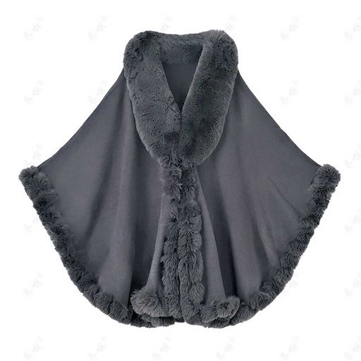 [WTRPAN-23] 360 COTTON PONCHO ELEGANT FLEECE THICK ANTRACITE