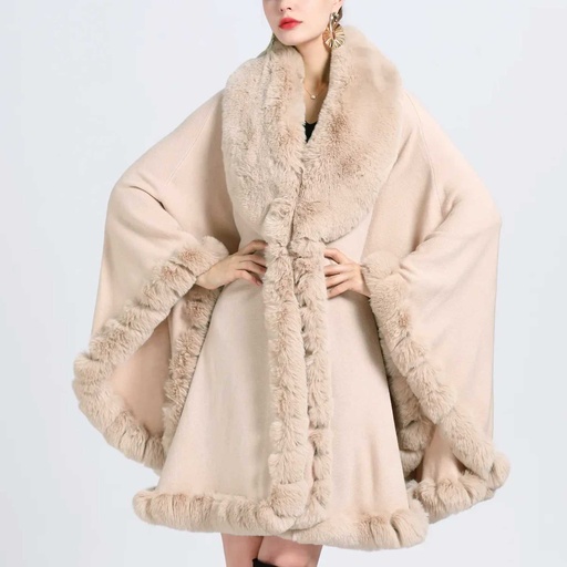 [WTRPAN-24] 360 COTTON PONCHO ELEGANT FLEECE THICK GREIGE