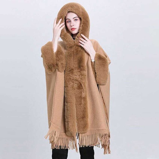 [WTRPAN-16] 360 COTTON PONCHO SOFT BEIGE PLUSH VELVET
